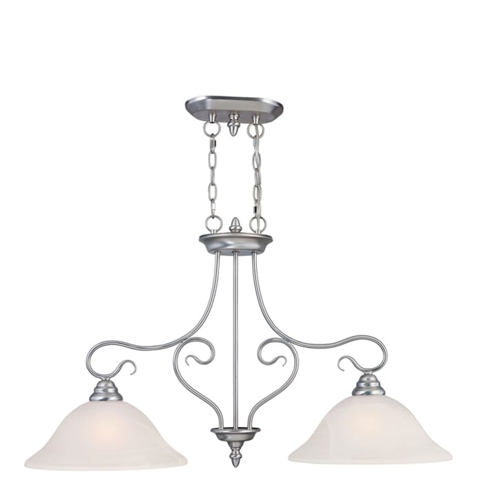 Coronado 2-Light Island Pendant in Brushed Nickel Coronado 2-Light Island Pendant in Brushed Nickel