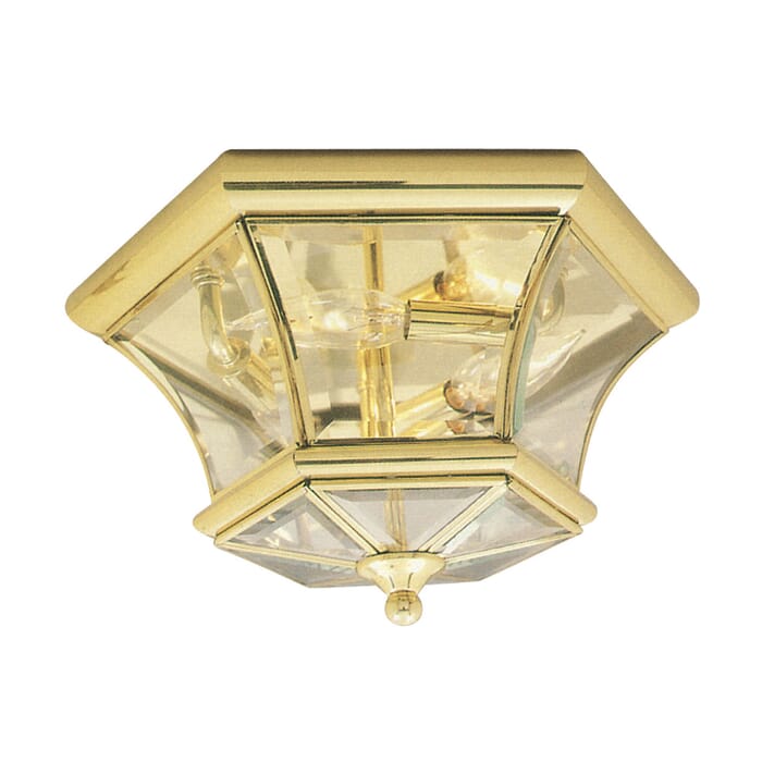 Monterey 3-Light Outdoor Ceiling Mount in Polished Brass Monterey 3-Light Outdoor Ceiling Mount in Polished Brass