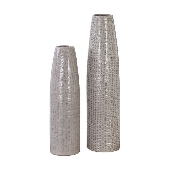 Uttermost Sara 22.5" Textured Ceramic Vases in Pale Taupe (Set of 2) Uttermost Sara 22.5" Textured Ceramic Vases in Pale Taupe (Set of 2)
