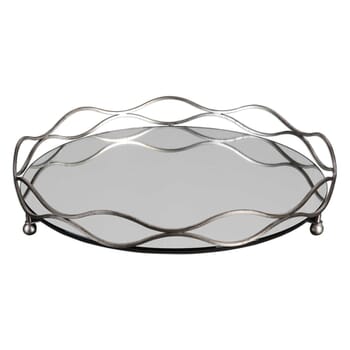 Uttermost Rachele Mirrored Silver Tray by Jim Parsons