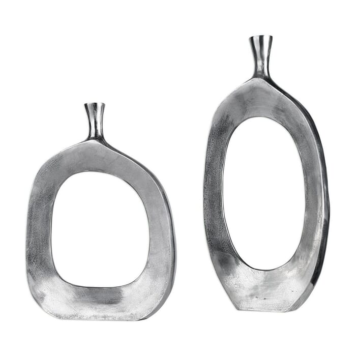 Uttermost Cierra 30" Vases in Textured Nickel (Set of 2) Uttermost Cierra 30" Vases in Textured Nickel (Set of 2)