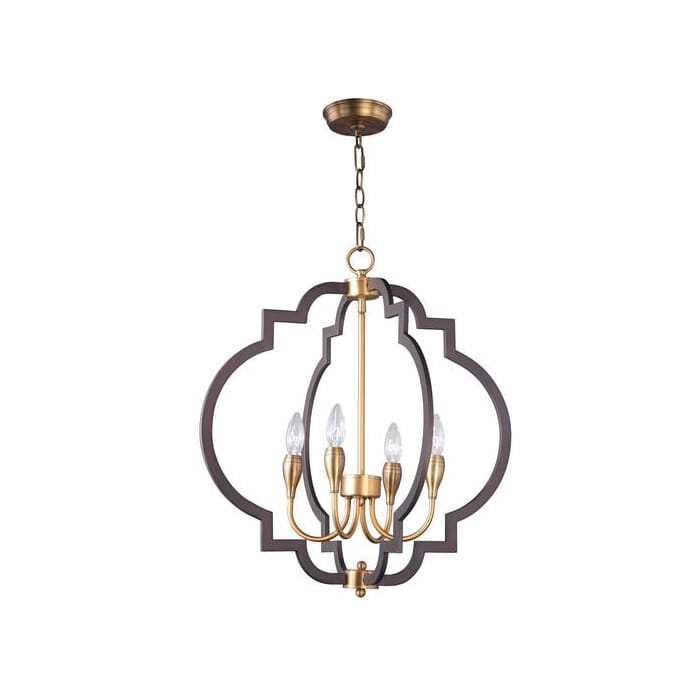 Maxim Crest 4-Light Chandelier in Oil Rubbed Bronze / Antique Brass Maxim Crest 4-Light Chandelier in Oil Rubbed Bronze / Antique Brass