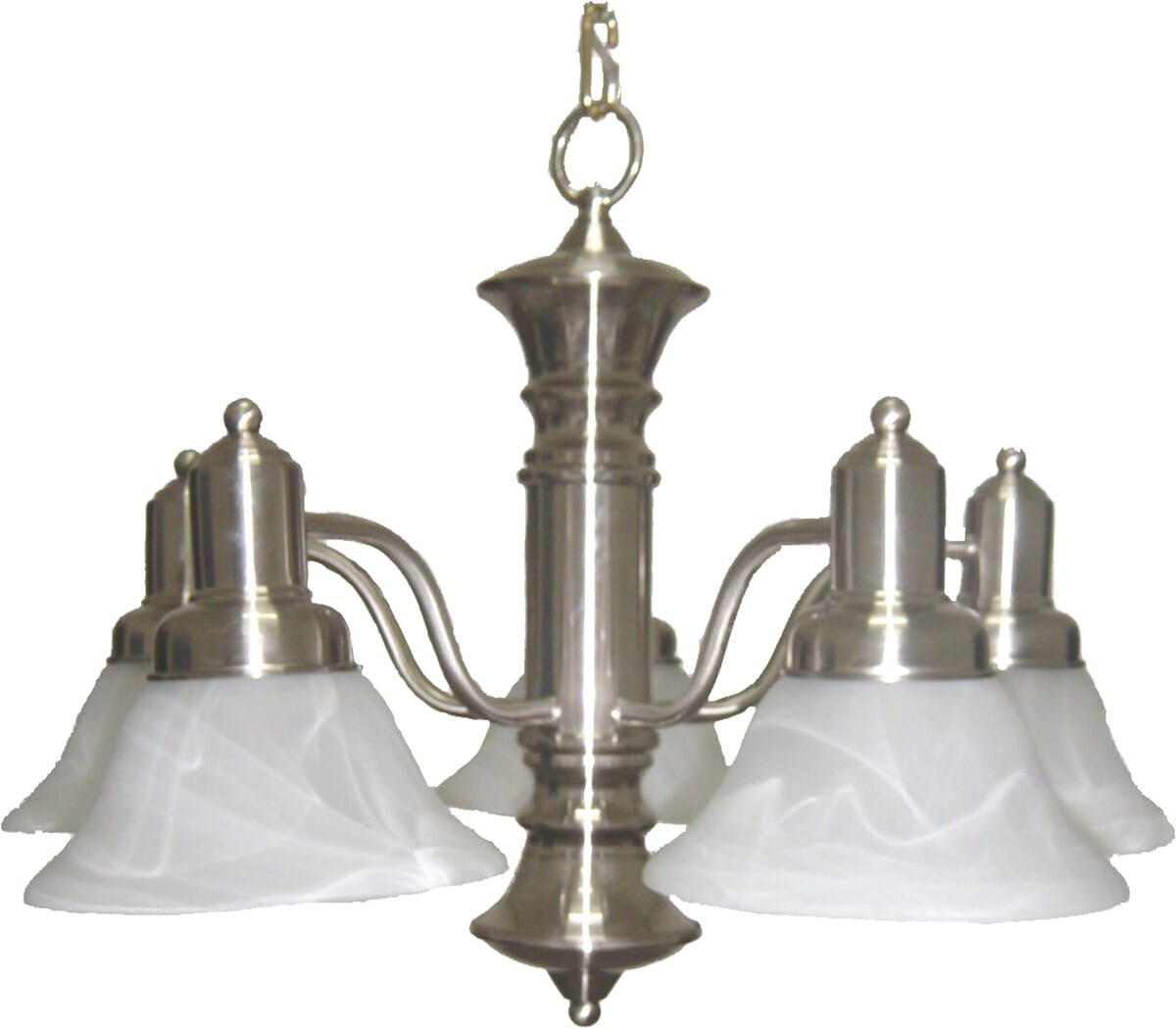 Newburg 5-Lt Down Lt. Chandelier, Nickel