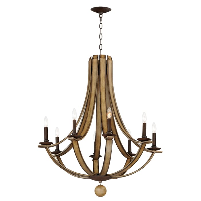 Basque 8-Light Chandelier in Driftwood with Anthracite Basque 8-Light Chandelier in Driftwood with Anthracite