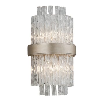 Corbett Chime 2-Light Wall Sconce in Silver Leaf Polished Stainless