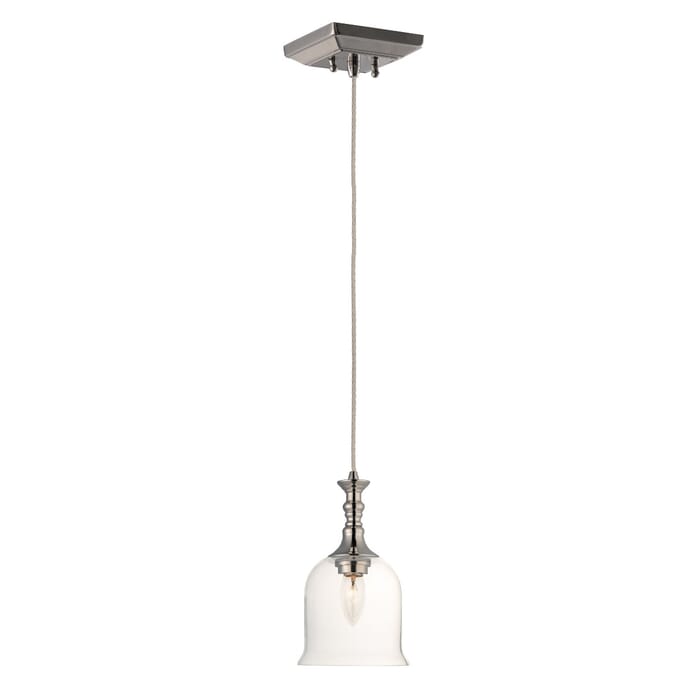 Maxim Centennial Single Glass Pendant in Polished Nickel Maxim Centennial Single Glass Pendant in Polished Nickel