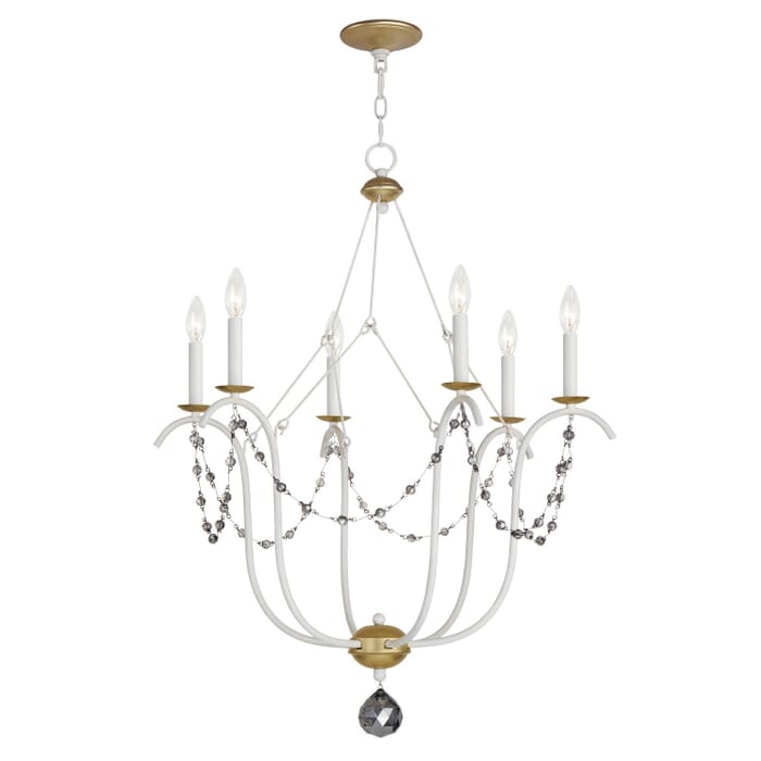 Formosa 6-Light Chandelier in Ecru with Venetian Gold Formosa 6-Light Chandelier in Ecru with Venetian Gold