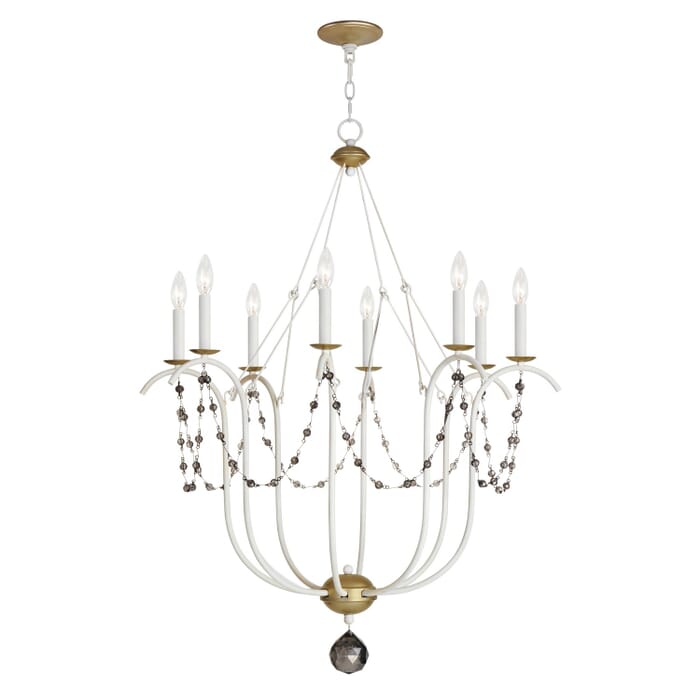 Formosa 8-Light Chandelier in Ecru with Venetian Gold Formosa 8-Light Chandelier in Ecru with Venetian Gold