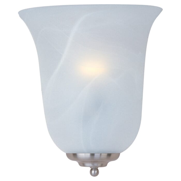 Maxim Lighting Essentials Marble Glass Wall Sconce in Satin Nickel Maxim Lighting Essentials Marble Glass Wall Sconce in Satin Nickel