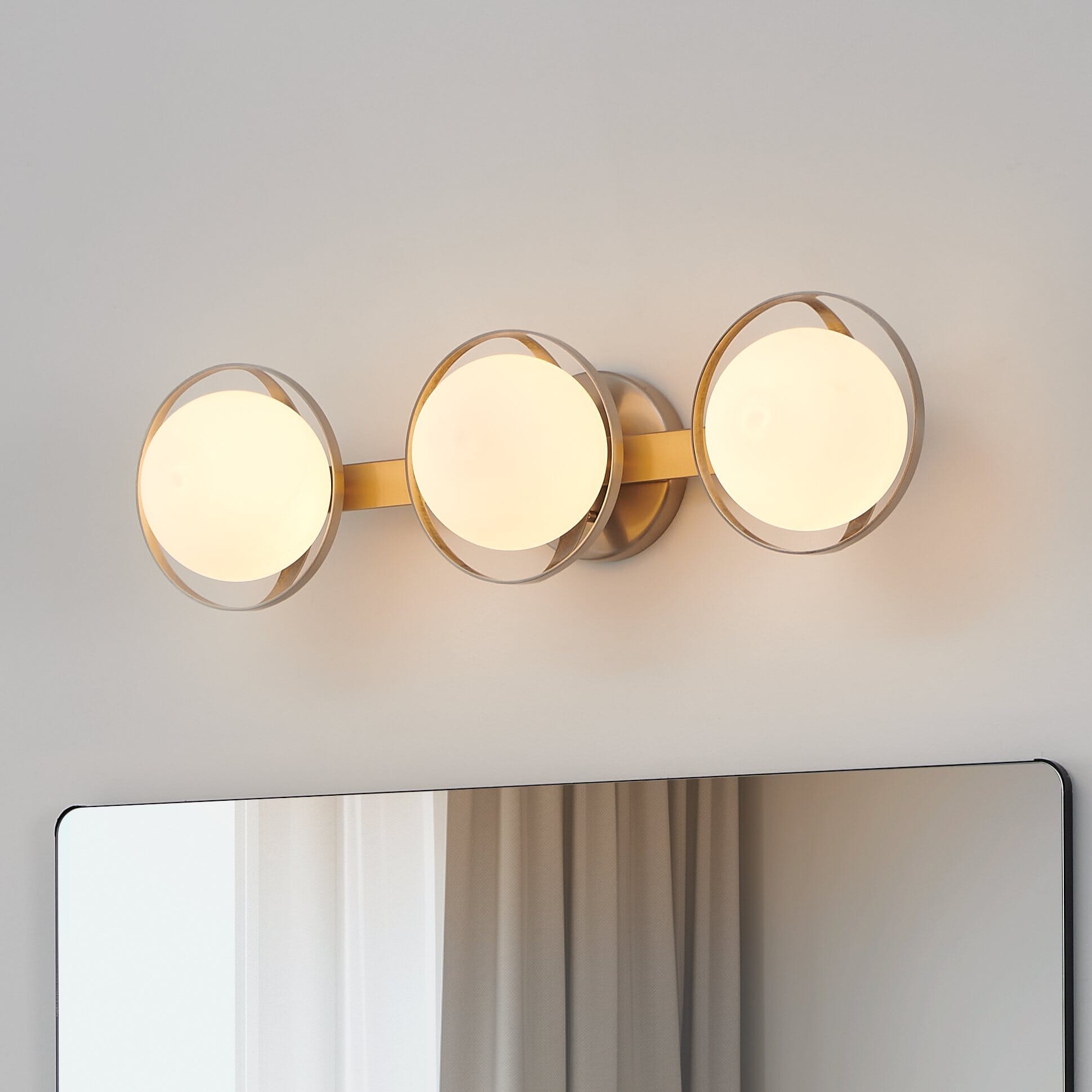 Parker 24-inch 3-light Brushed Nickel Vanity Light with Etched Opal Glass Shades