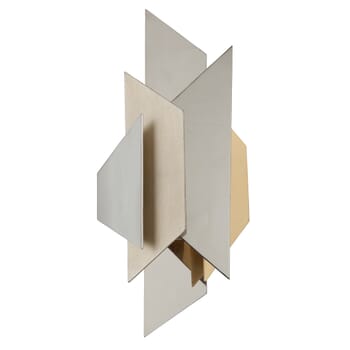 Corbett Modernist Wall Sconce in Pol Ss With Silverandgold Leaf