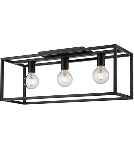 Golden Wesson 3-Light Ceiling Light in Matte Black