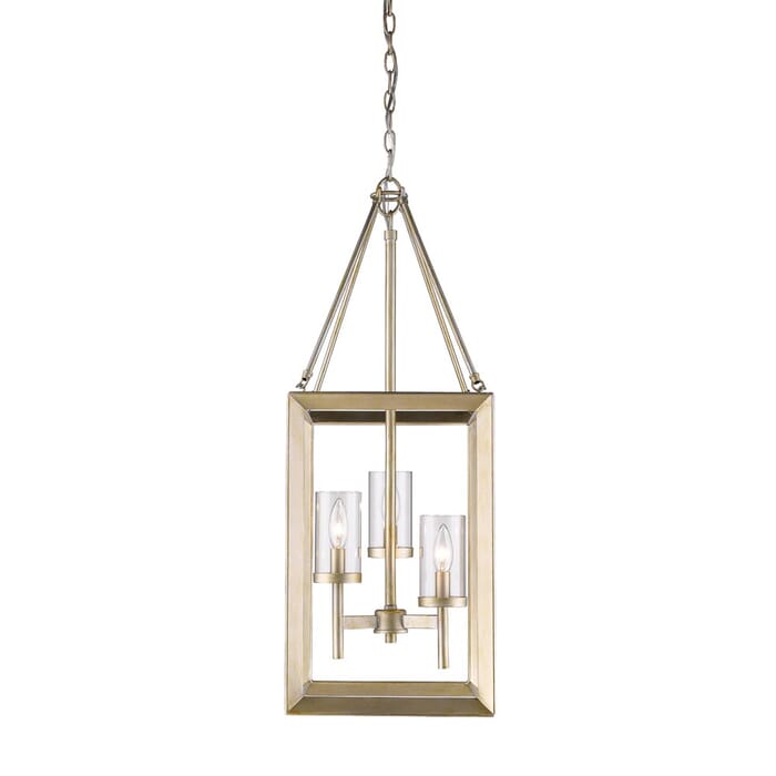 Golden Smyth 3-Light Foyer Light in White Gold Golden Smyth 3-Light Foyer Light in White Gold
