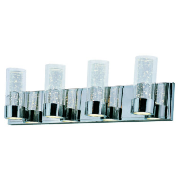 Maxim Lighting Sync 27" 8-Light Clear Bathroom Vanity Light in Polished Chrome Maxim Lighting Sync 27" 8-Light Clear Bathroom Vanity Light in Polished Chrome