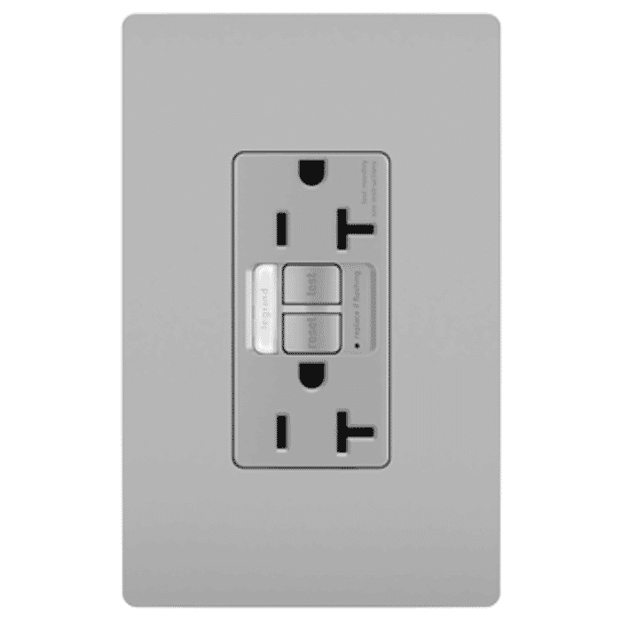 LeGrand Radiant Self-Testing GFCI Nightlight and Outlet in Gray LeGrand Radiant Self-Testing GFCI Nightlight and Outlet in Gray