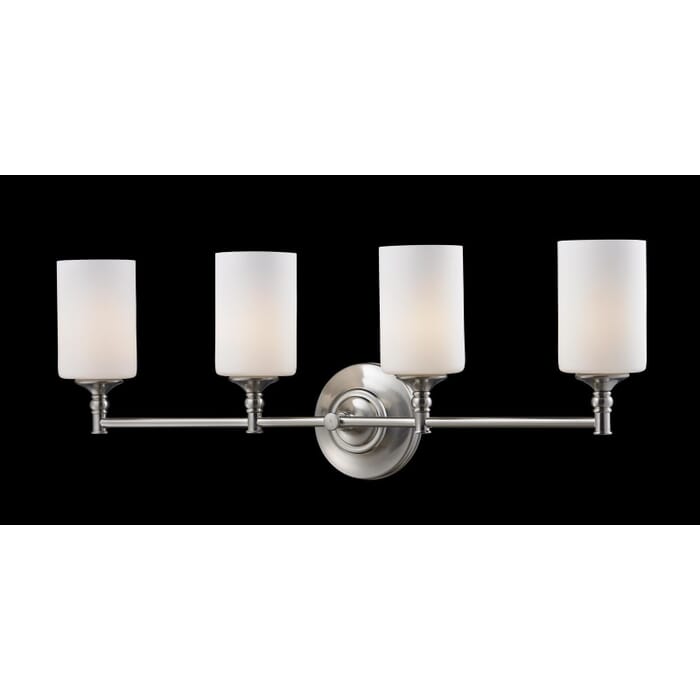 Z-Lite Cannondale 4-Light Bathroom Vanity Light In Brushed Nickel Z-Lite Cannondale 4-Light Bathroom Vanity Light In Brushed Nickel