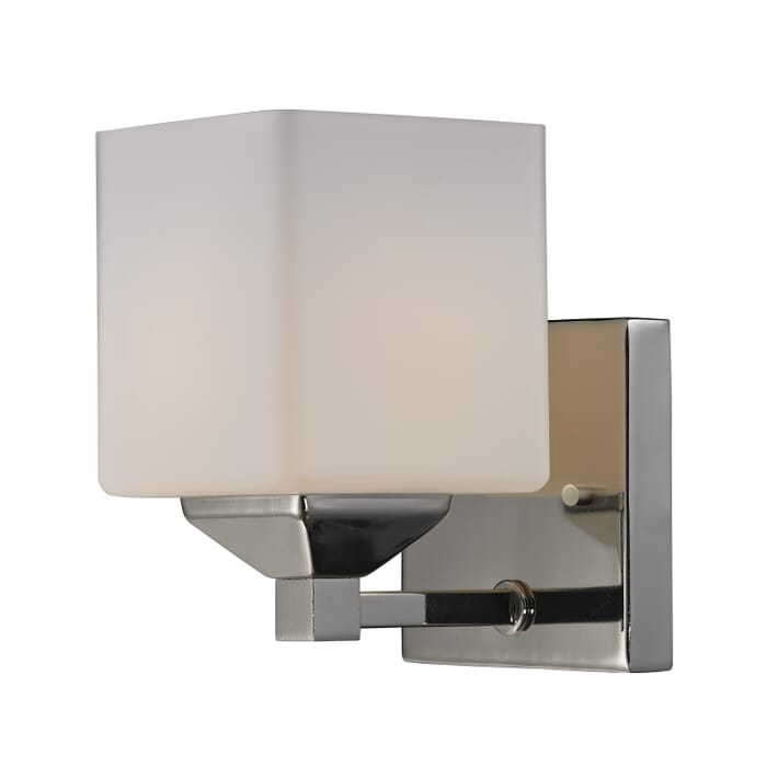 Z-Lite Quube 1-Light Bathroom Vanity Light In Chrome Z-Lite Quube 1-Light Bathroom Vanity Light In Chrome