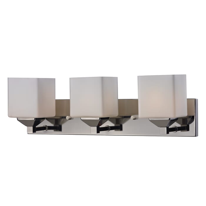 Z-Lite Quube 3-Light Bathroom Vanity Light In Chrome Z-Lite Quube 3-Light Bathroom Vanity Light In Chrome