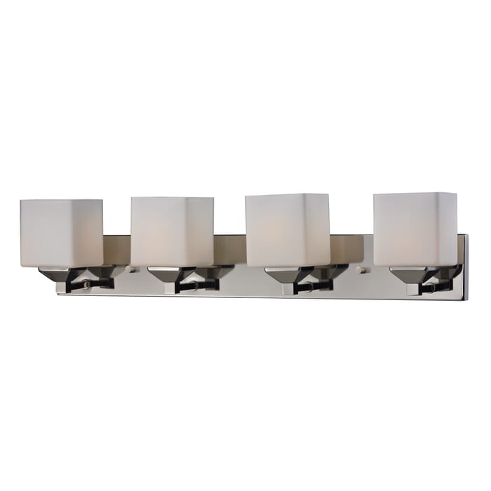Z-Lite Quube 4-Light Bathroom Vanity Light In Chrome Z-Lite Quube 4-Light Bathroom Vanity Light In Chrome