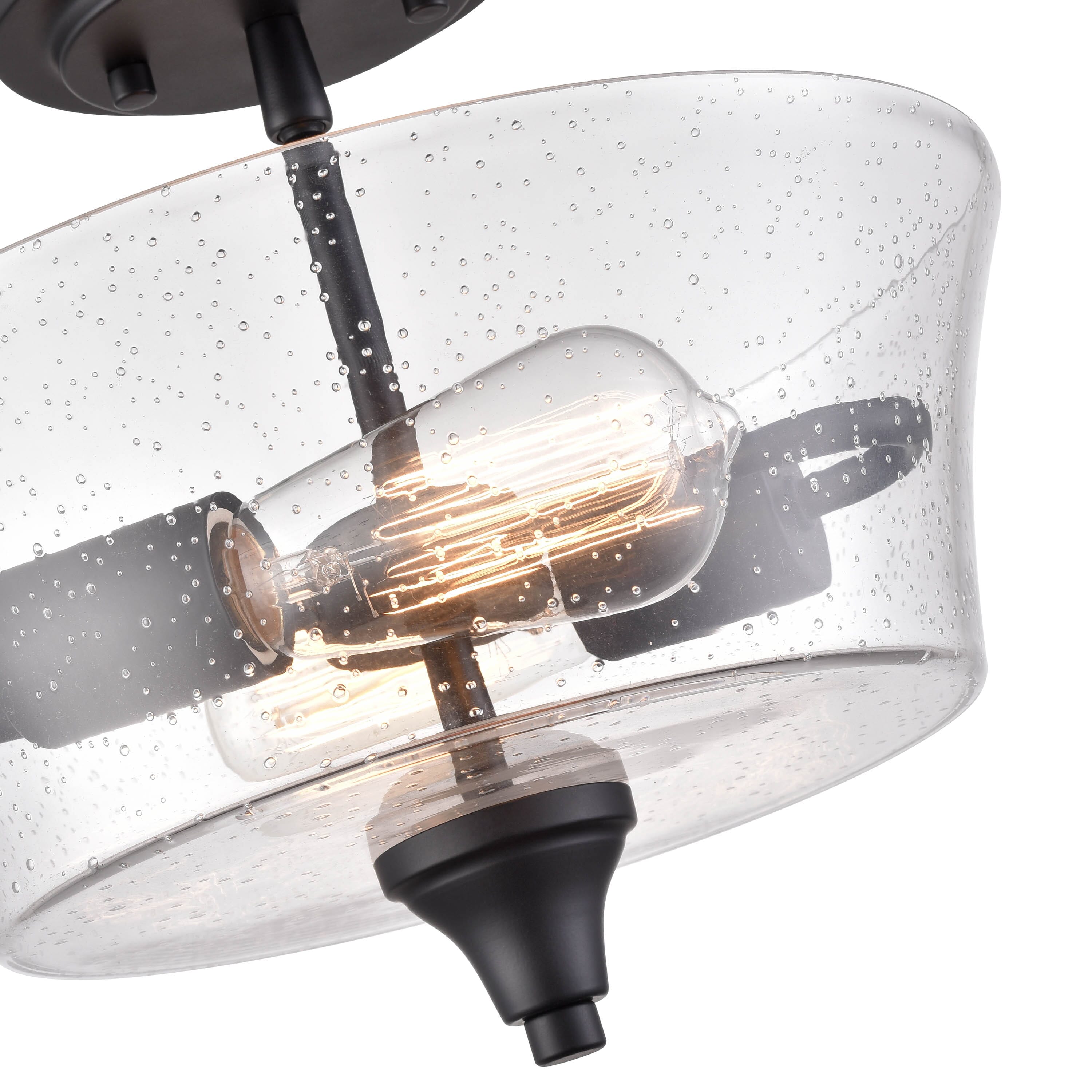 Millennium Lighting Caily 2-Light Semi-Flush In Matte Black