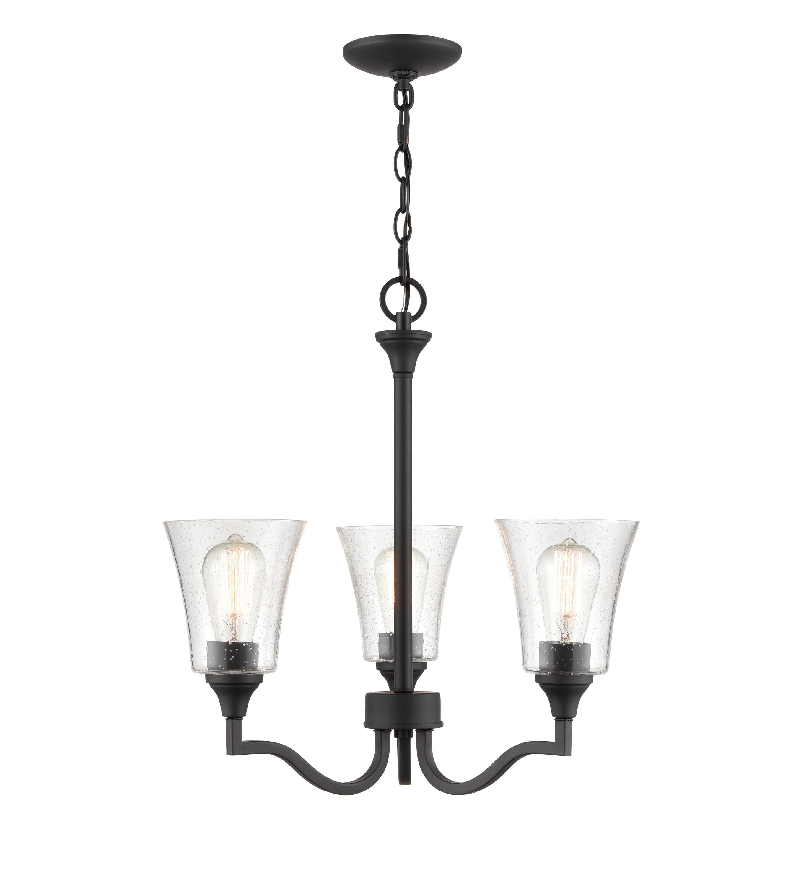 Millennium Caily 3-Light Chandelier in Matte Black