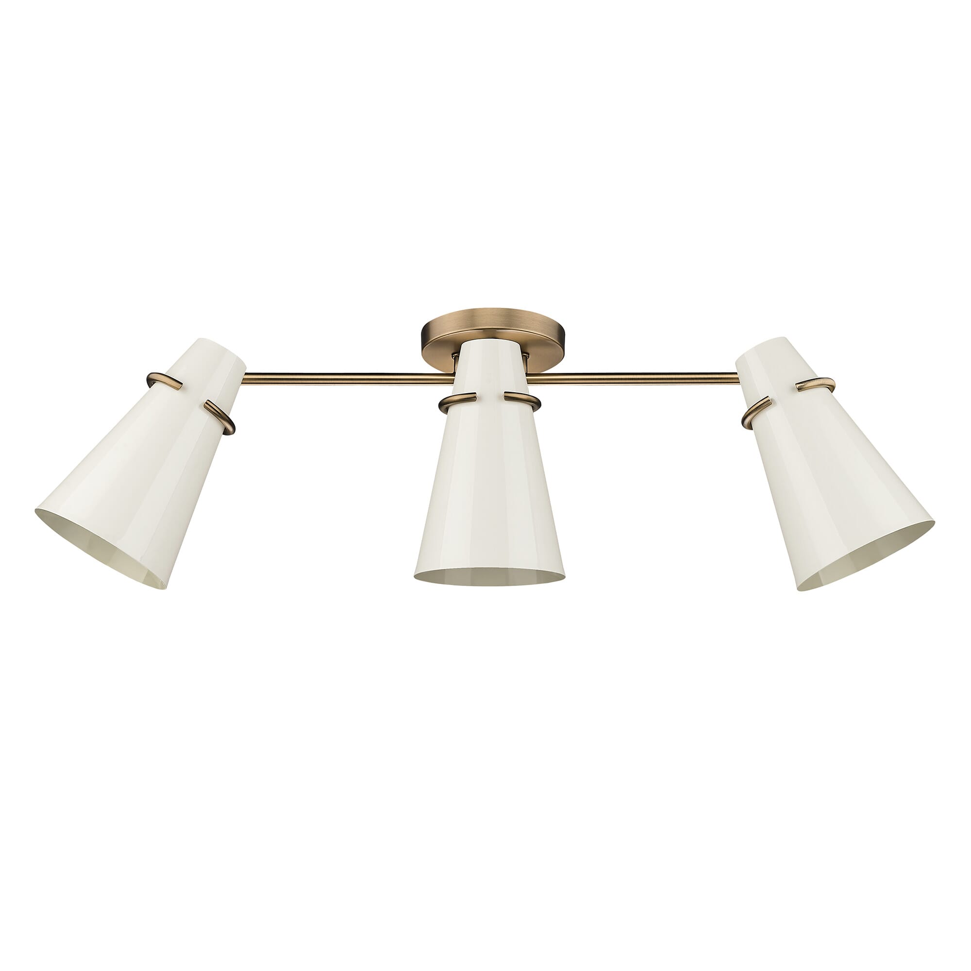 Golden Reeva 3-Light Ceiling Light in Modern Brass