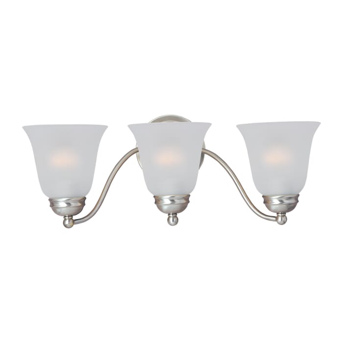 Basix 3-Light Bathroom Vanity Light in Satin Nickel Basix 3-Light Bathroom Vanity Light in Satin Nickel