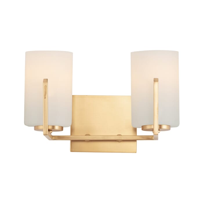 Maxim Dart 2-Light Bathroom Vanity Light in Satin Brass Maxim Dart 2-Light Bathroom Vanity Light in Satin Brass