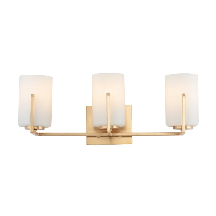 Maxim Dart 3-Light Bathroom Vanity Light in Satin Brass Maxim Dart 3-Light Bathroom Vanity Light in Satin Brass