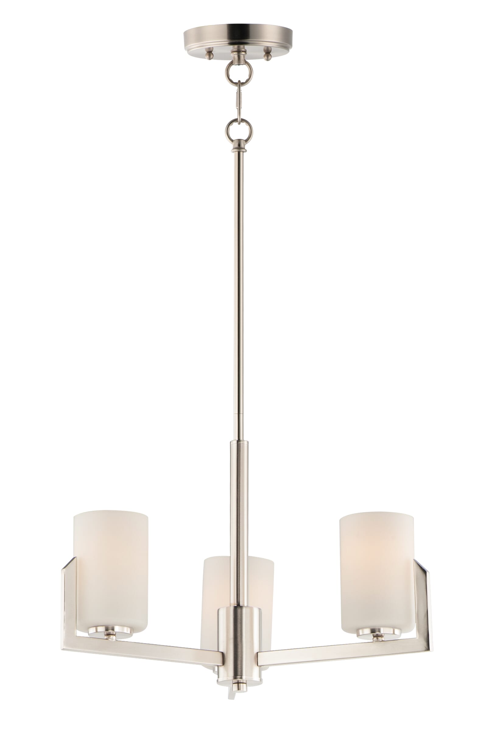 Maxim Dart 3-Light Mini Chandelier in Satin Nickel