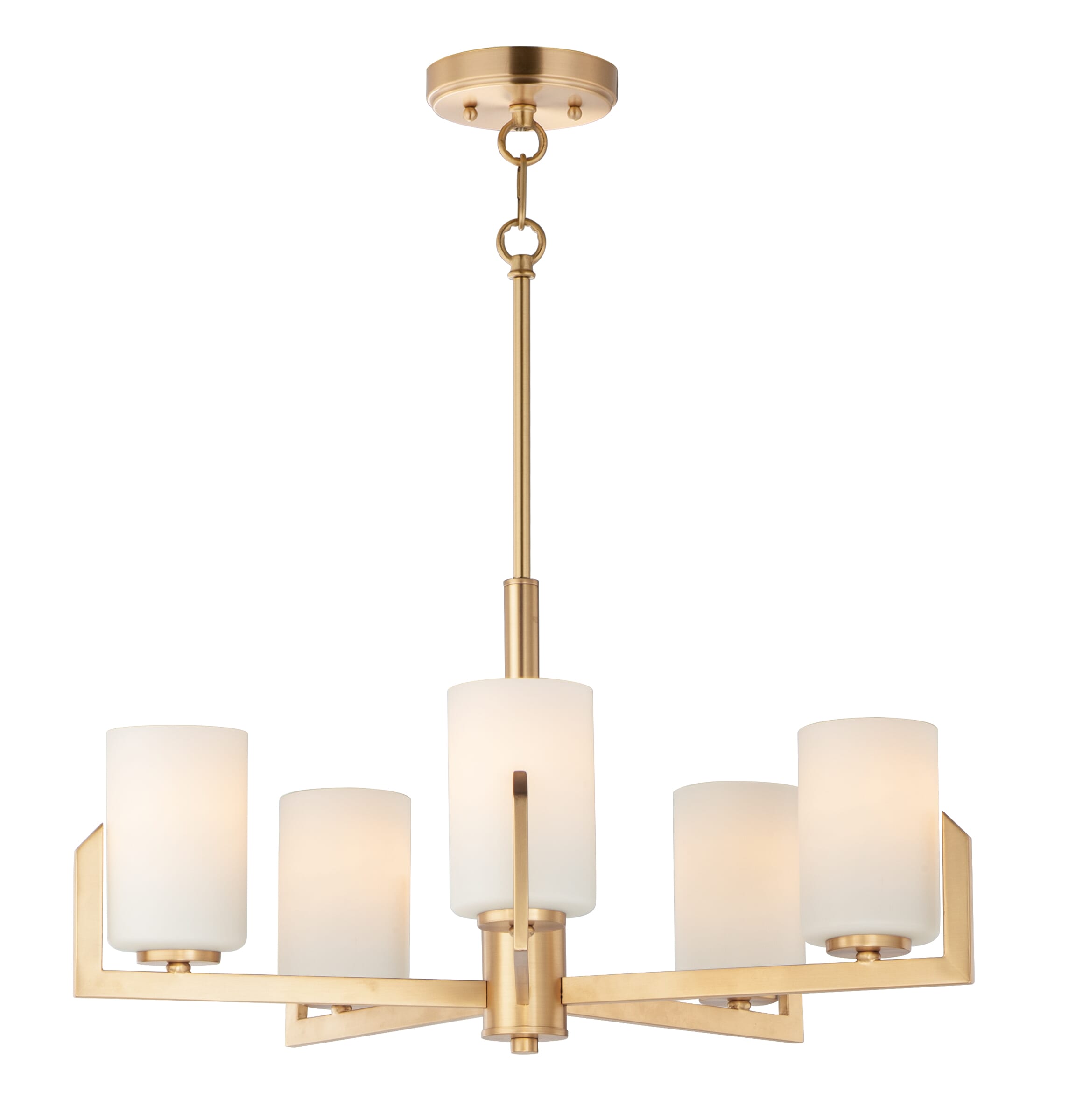 Maxim Dart 5-Light Transitional Chandelier in Satin Brass