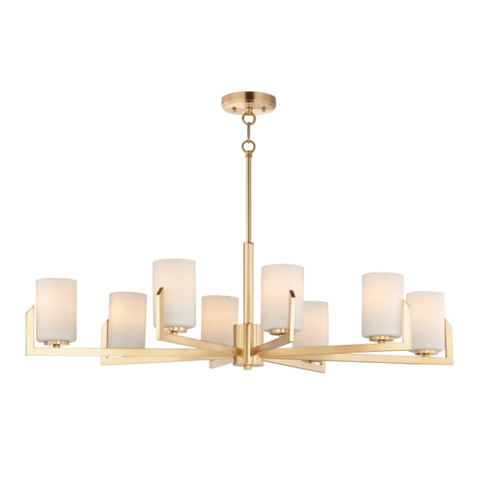 Maxim Dart 8-Light Transitional Chandelier in Satin Brass Maxim Dart 8-Light Transitional Chandelier in Satin Brass