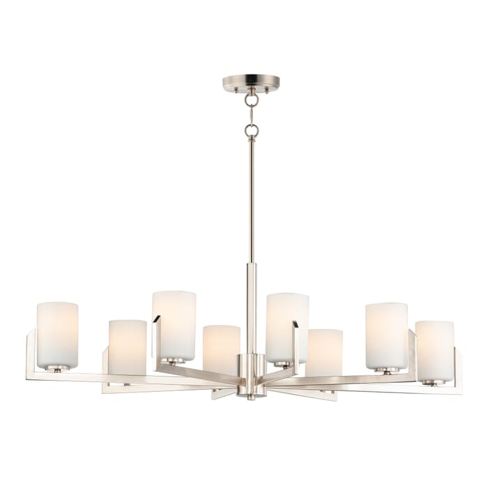 Maxim Dart 8-Light Transitional Chandelier in Satin Nickel Maxim Dart 8-Light Transitional Chandelier in Satin Nickel