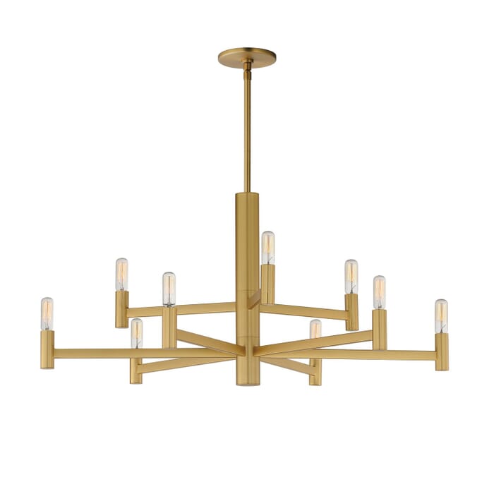 Emana 9-Light Chandelier in Natural Aged Brass Emana 9-Light Chandelier in Natural Aged Brass