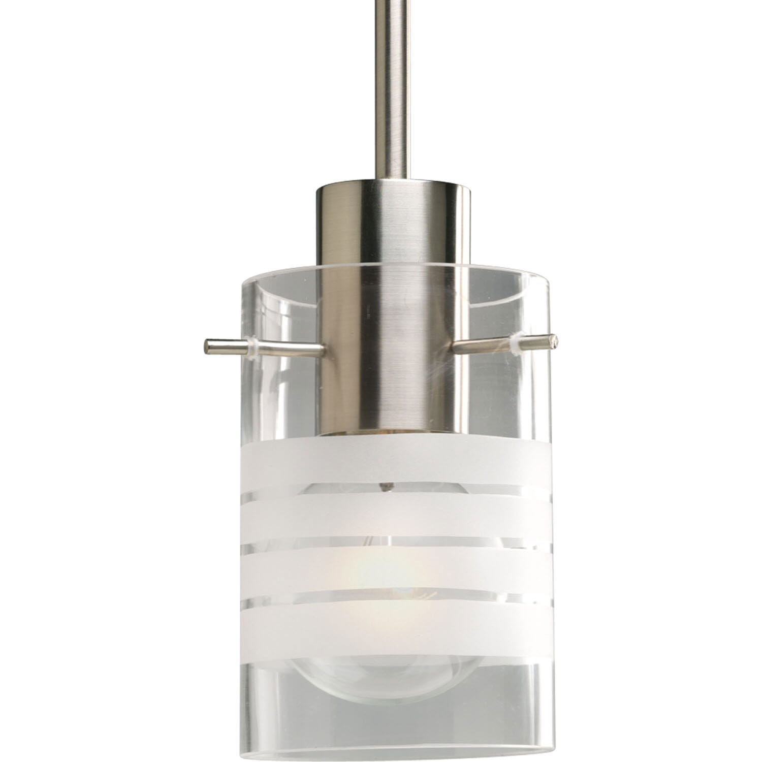 Brushed Nickel One Light Pendant from the Glass Pendants Collection