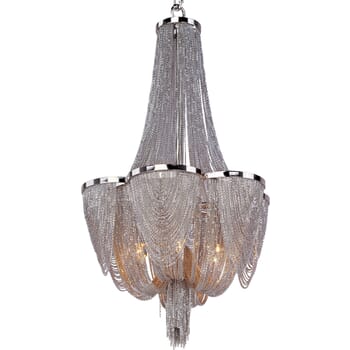 Maxim Chantilly 6-Light Silver Chandelier in Polished Nickel