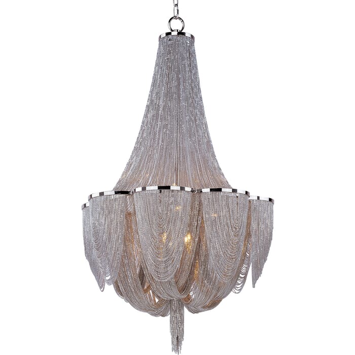 Maxim Chantilly 10-Light Chandelier in Polished Nickel Maxim Chantilly 10-Light Chandelier in Polished Nickel