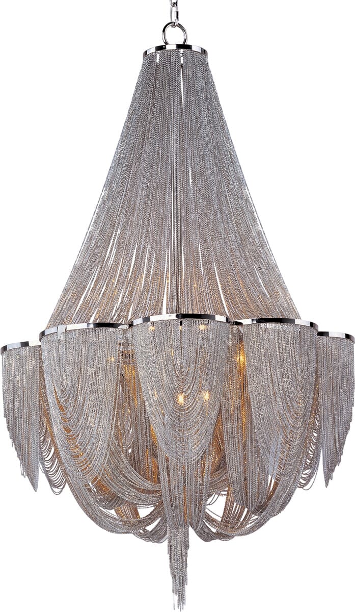 Chantilly 12-Lt Chandelier, Polished Nickel