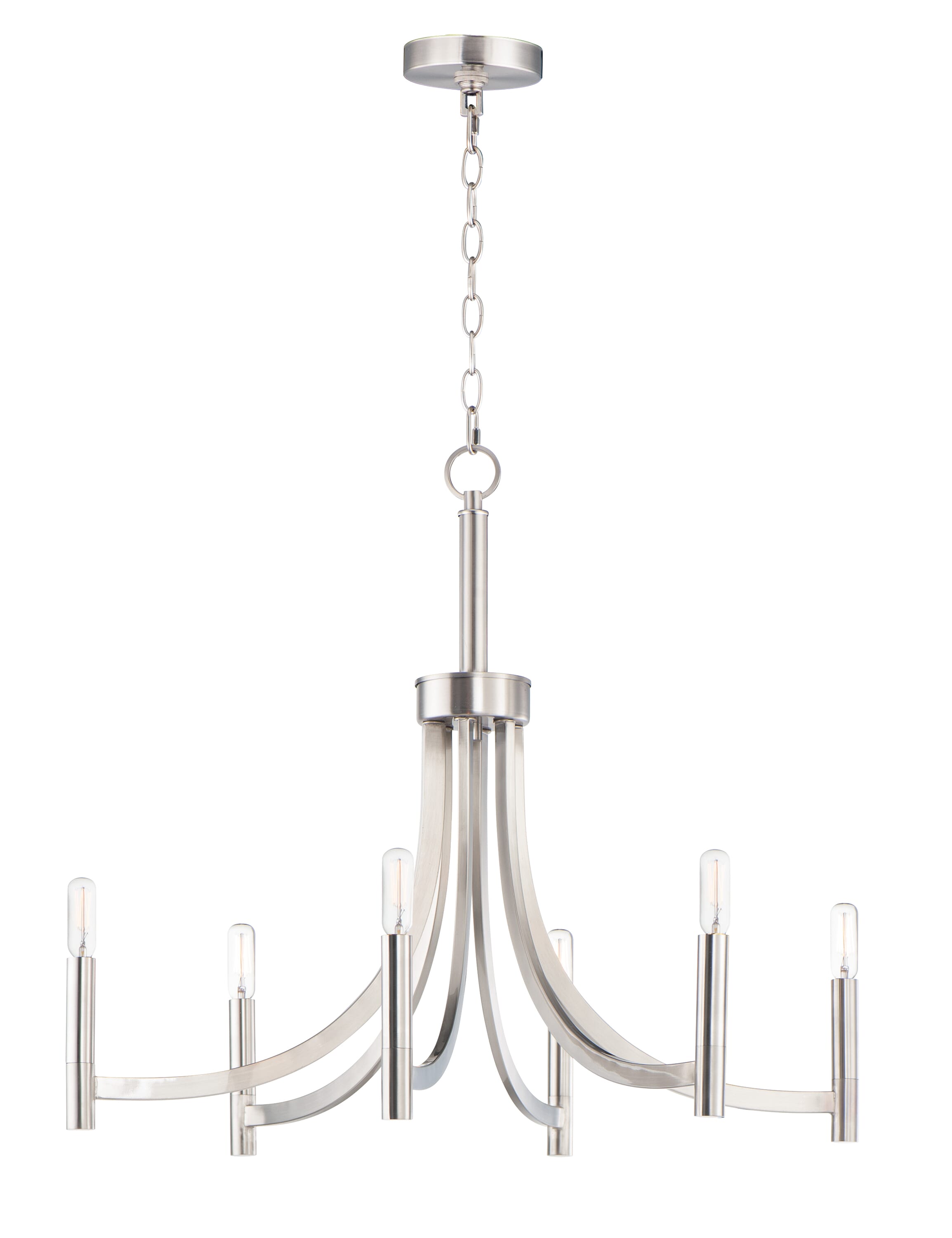 Maxim Lyndon 6-Light Transitional Chandelier in Satin Nickel