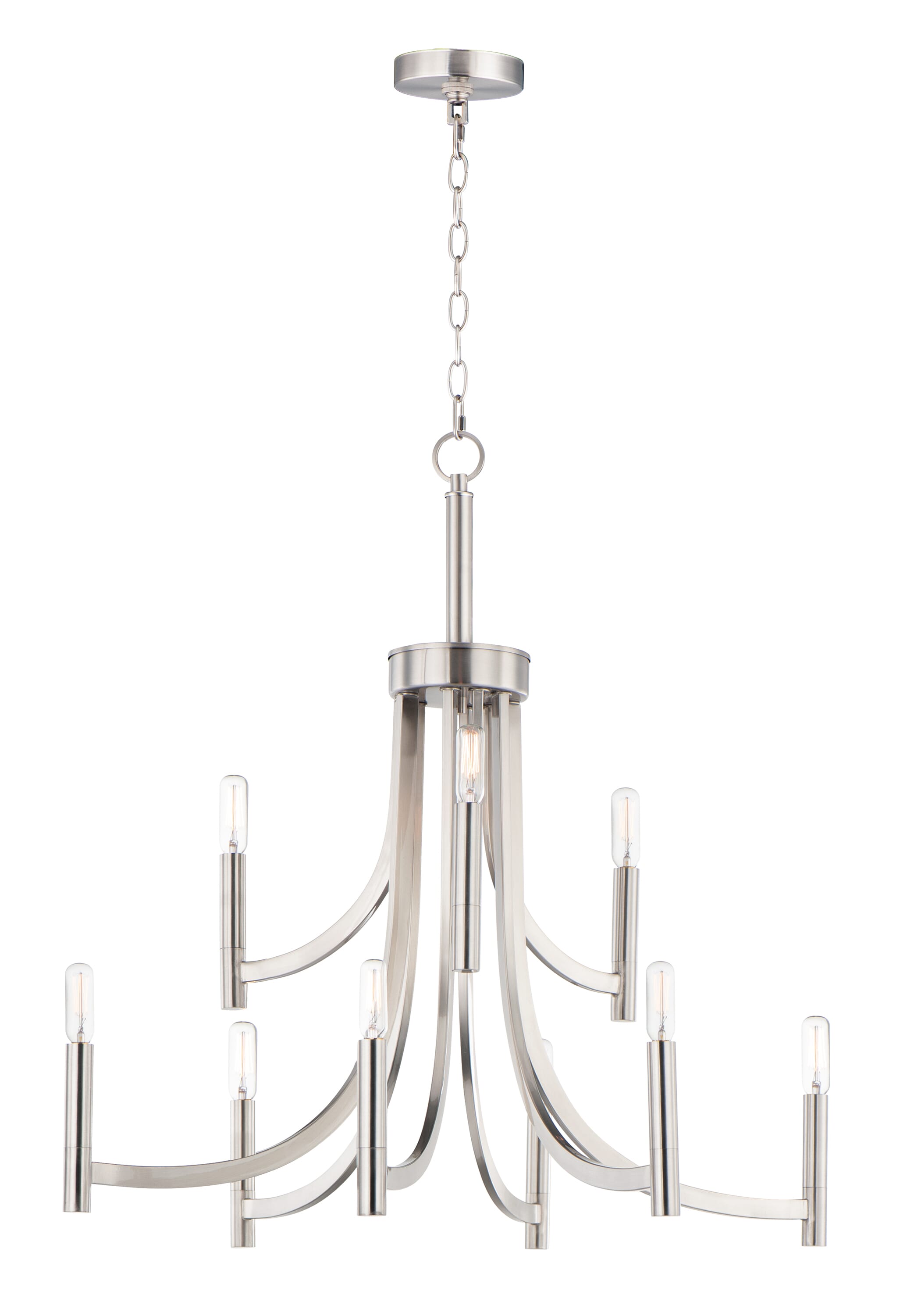 Maxim Lyndon 9-Light Transitional Chandelier in Satin Nickel - 21529SN