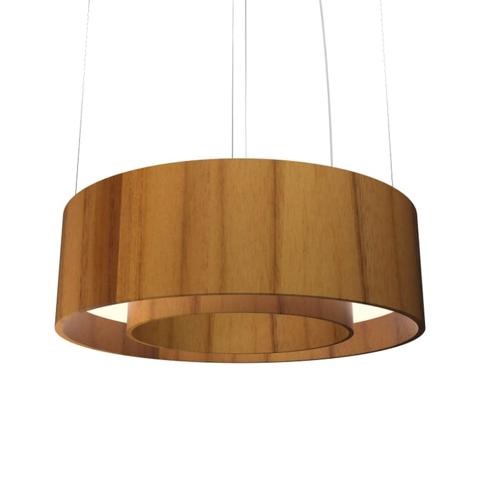 Cylindrical LED Pendant in Teak Cylindrical LED Pendant in Teak