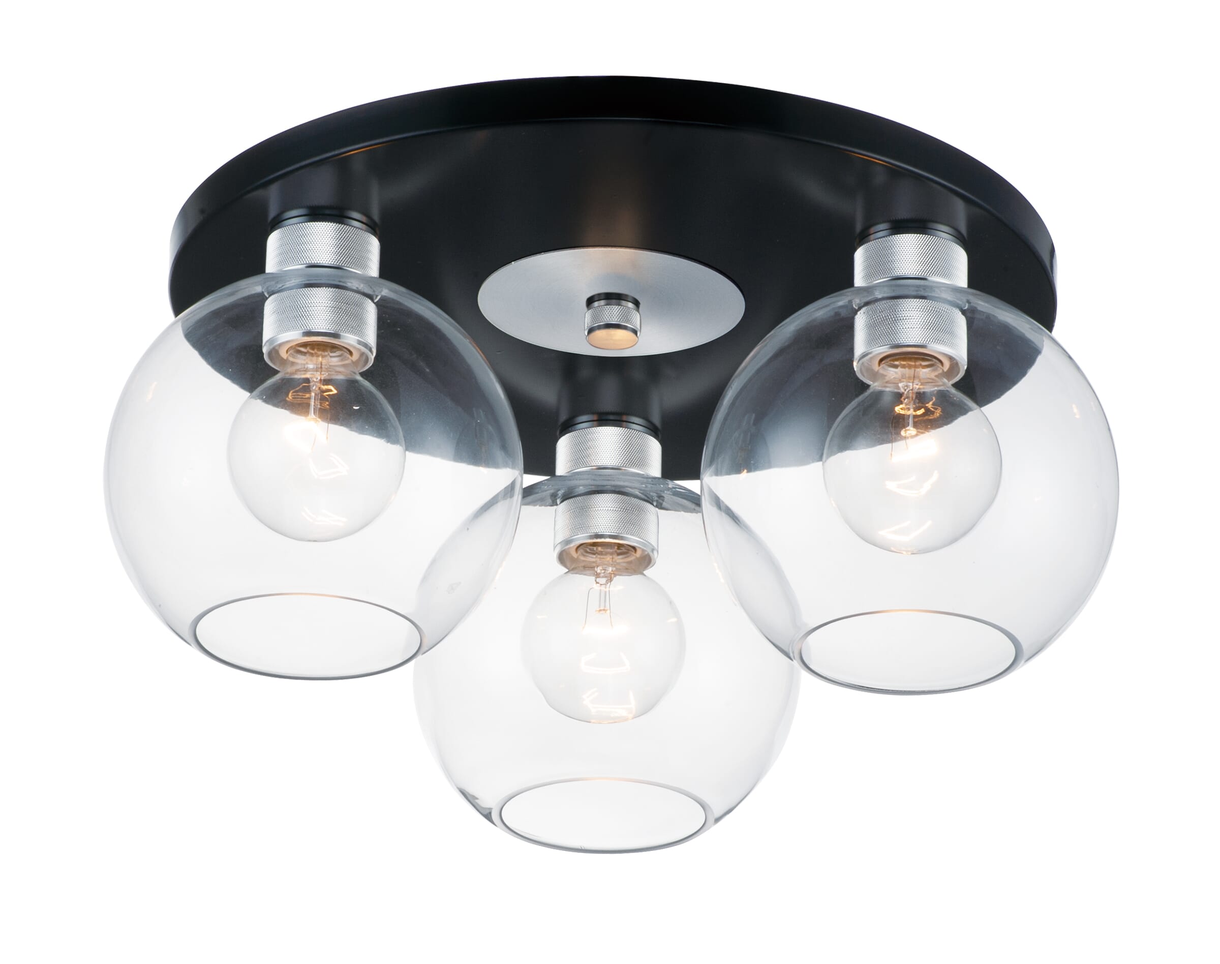 Maxim Lighting Vessel 3-Light Ceiling Light in Black/Brushed