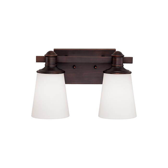 Millennium Lighting Cimmaron 2-Light Bathroom Vanity Light in Rubbed Bronze Millennium Lighting Cimmaron 2-Light Bathroom Vanity Light in Rubbed Bronze