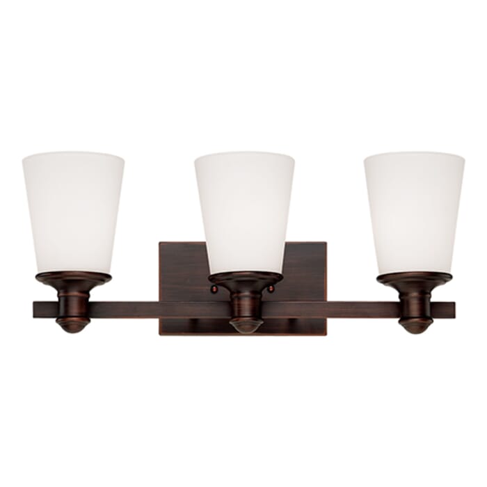 Millennium Lighting Cimmaron 3-Light Bathroom Vanity Light in Rubbed Bronze Millennium Lighting Cimmaron 3-Light Bathroom Vanity Light in Rubbed Bronze