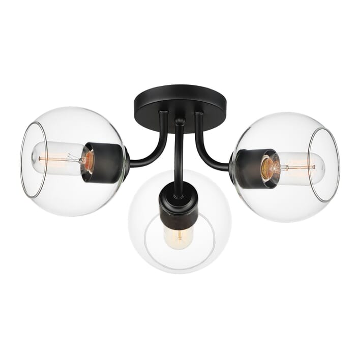 Knox 3-Light Semi-Flush Mount in Black Knox 3-Light Semi-Flush Mount in Black