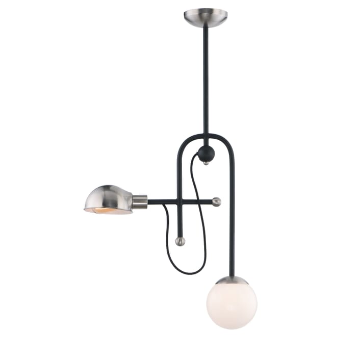 Maxim Mingle Led 2-Light Pendant Light in Black and Satin Nickel Maxim Mingle Led 2-Light Pendant Light in Black and Satin Nickel