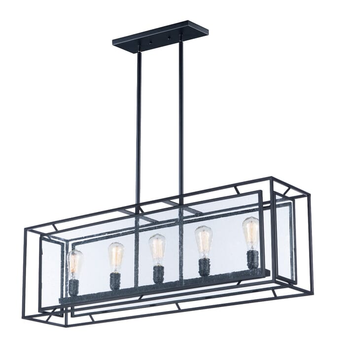 Maxim Era 5-Light Linear Chandelier in Black Maxim Era 5-Light Linear Chandelier in Black