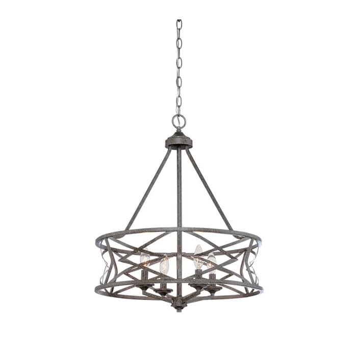 Millennium Lighting Lakewood 4-Light Chandelier in Antique Silver Millennium Lighting Lakewood 4-Light Chandelier in Antique Silver