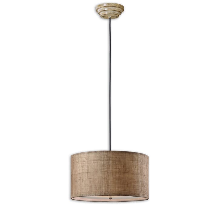 Uttermost Dafina 3-Light Burlap Drum Pendant Uttermost Dafina 3-Light Burlap Drum Pendant