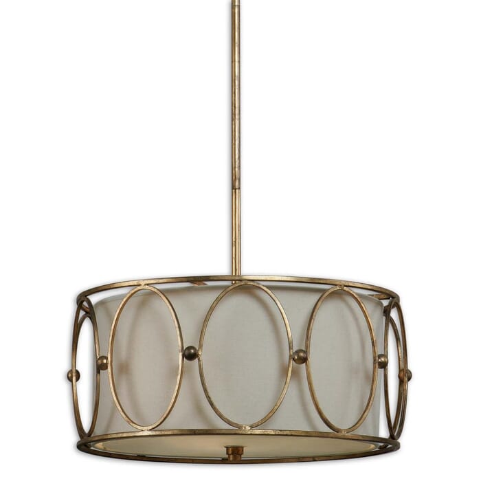 Uttermost Ovala 3-Light Drum Pendant Light in Gold Uttermost Ovala 3-Light Drum Pendant Light in Gold